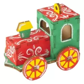 Роспись по дереву. ёлочная игрушка «Волшебный паровозик»