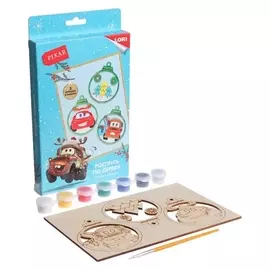 Роспись по дереву. ёлочные игрушки «Тачки»