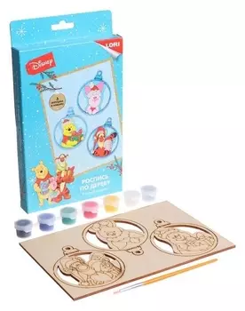 Роспись по дереву. ёлочные игрушки «Винни и его друзья»