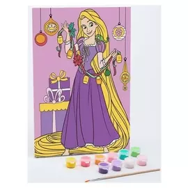 Роспись по холсту 20х30 "Подготовка к новому году" принцессы: рапунцель, 10 кр. по 3мл,кисть. 7183