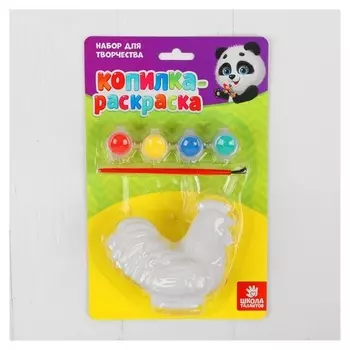 Роспись ПВХ фигурки-копилки «Петушок» + 4 цвета красок по 2 г, кисть