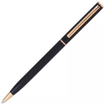 Ручка бизнес-класса шариковая Brauberg "Slim Black", корпус черный, узел 1 мм, линия письма 0,7 мм, синяя