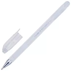 Ручка гелевая белая, корпус тонированный белый, узел 0,8 мм, линия письма 0,5 мм Hi-jell Pastel