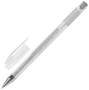 Ручка гелевая Brauberg "Jet", серебристая, корпус прозрачный, узел 0,5 мм, линия письма 0,35 мм