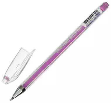 Ручка гелевая Crown "Hi-jell Pastel", фиолетовая пастель, 0,8 мм, линия письма 0,5 мм, Hjr-500p