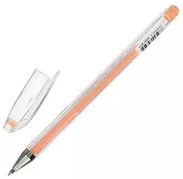 Ручка гелевая Crown "Hi-jell Pastel", оранжевая пастель, узел 0,8 мм, линия письма 0,5 мм, Hjr-500p