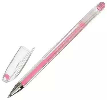 Ручка гелевая Crown "Hi-jell Pastel", розовая пастель, узел 0,8 мм, линия письма 0,5 мм, Hjr-500p