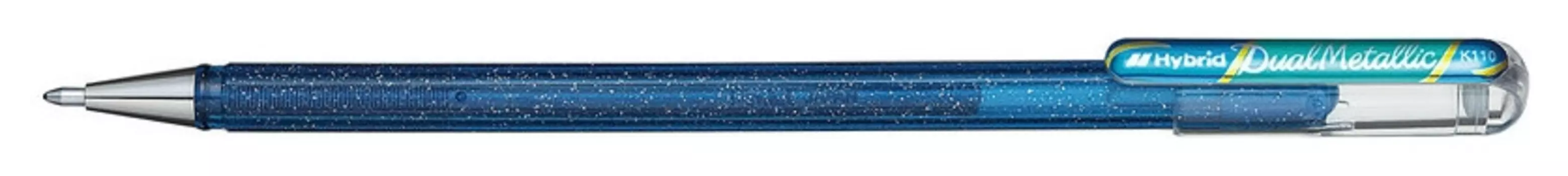 Ручка гелевая Pentel Hibrid Dual Metallic 0,55мм хамелеон синий+зеленый