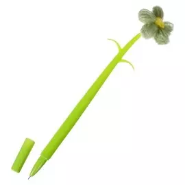 Ручка гелевая-прикол "Цветок зеленый", в пакете