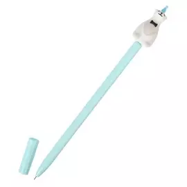 Ручка гелевая-прикол "Мишка вращающийся", корпус голубой, в пакете