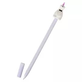 Ручка гелевая-прикол "Мишка вращающийся", корпус сиреневый, в пакете