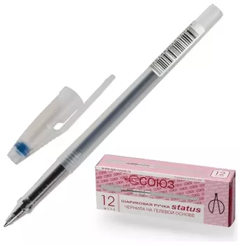 Ручка гелевая союз "Status", синяя, корпус тонированный, узел 0,7 мм, линия письма 0,4 мм, РГ 133-01