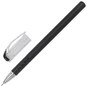 Ручка гелевая Staff "College", черная, корпус черный, игольчатый узел 0,6 мм, линия письма 0,3 мм, 143018