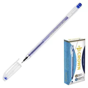 Ручка гелевая стандарт Crown Hjr-500b, синяя, узел 0.5 мм