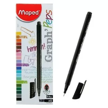 Ручка капиллярная Graph Peps, чёрная, узел 0.4 мм, эргономичная зона обхвата