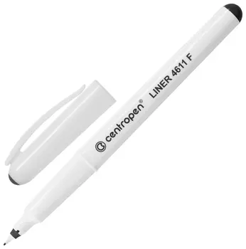 Ручка капиллярная (Линер) черная Centropen "Liner", трехгранная, линия письма 0,3 мм, 4611, 2 4611 0112
