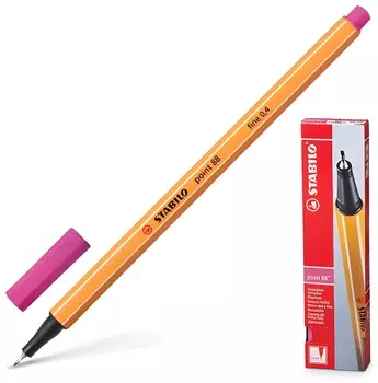 Ручка капиллярная (Линер) Stabilo "Point", розовая, корпус оранжевый, линия письма 0,4 мм, 88/56