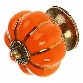 Ручка-кнопка Ceramics 001, керамическая, оранжевая