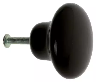 Ручка-кнопка Ceramics 002, керамическая, черная
