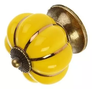 Ручка кнопка керамическая Ceramics 001, жёлтая