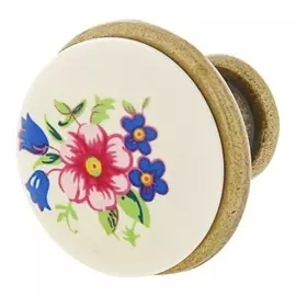 Ручка-кнопка керамическая к8005, старая бронза