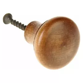 Ручка-кнопка круглая Грибок цвет под дерево Дуб