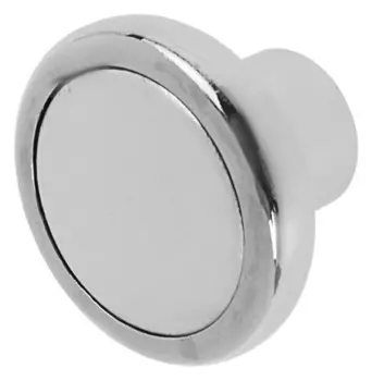 Ручка кнопка рк101, цвет хром с белой вставкой