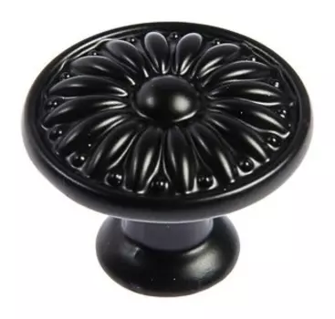 Ручка кнопка рк122bl (Fe112bl), черная