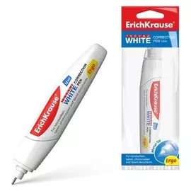 Ручка-корректор 12 мл, Erich Krause Techno White Ergo, с металлическим наконечником, в пакетике