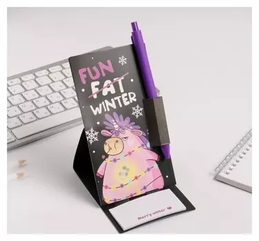 Ручка на открытке с бумажным блоком Fun Winter, 20 листов