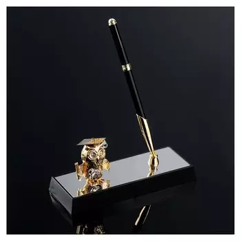 Ручка на подставке Сова с кристаллами сваровски