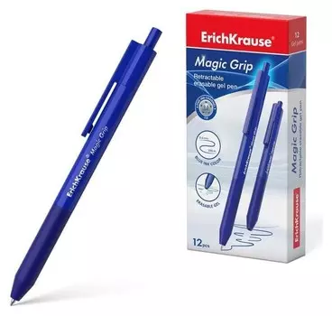 Ручка "Пиши-стирай"гелевая автомат Erichkrause"magic Grip", узел 0.5, чернила синие 48198