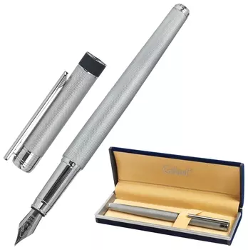 Ручка подарочная перьевая Galant "Spigel", корпус серебристый, детали хромированные, узел 0,8 мм, 143530