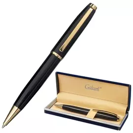 Ручка подарочная шариковая Galant "Abris", корпус черный, золотистые детали, узел 0,7 мм, синяя, 143500