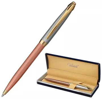 Ручка подарочная шариковая Galant "Decoro Rose", корпус хром/розовый, детали золотистые, узел 0,7 мм, синяя, 143505