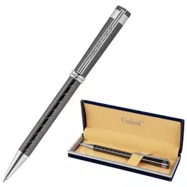 Ручка подарочная шариковая Galant "Marinus", корпус оружейный металл, детали хром, узел 0,7 мм, синяя, 143509