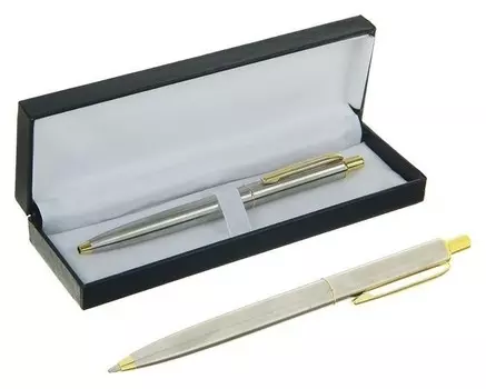 Ручка подарочная в футляре Джокер серебристо-золотая