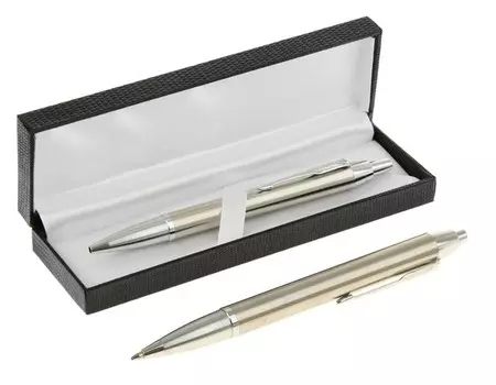 Ручка подарочная в футляре Модерн серебристая