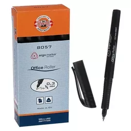Ручка-роллер 0.3 мм, Koh-i-noor 8057, черный корпус, чернила черные