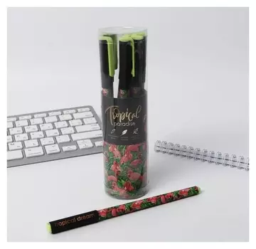 Ручка с колпачком и нанесением Soft-touch "Tropical"