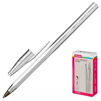 Ручка шариковая Attache Element неавт.. корпус серебр.. синяя