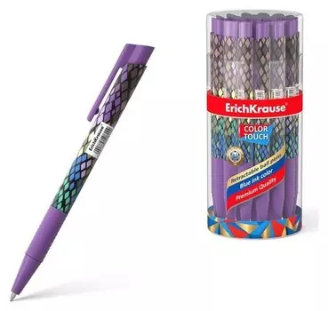 Ручка шариковая автомат Erichkrause Colortouch Purple Python, чернила/синие 50822