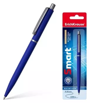 Ручка шариковая автоматическая Smart, узел 0.7 мм, чернила синие, длина линии письма 1000 метров, блистер