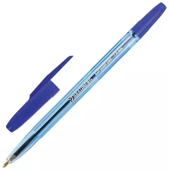 Ручка шариковая Brauberg "Carina Blue", синяя, корпус тонированный синий, узел 1 мм, линия письма 0,5 мм