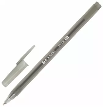 Ручка шариковая Brauberg "I-stick", черная, пишущий узел 0,7 мм, линия письма 0,35 мм, 143443