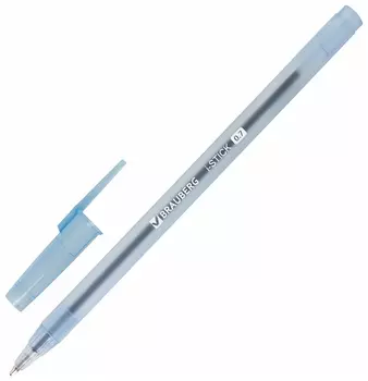 Ручка шариковая Brauberg "I-stick" синяя, пишущий узел 0,7 мм, линия письма 0,35 мм, 143442