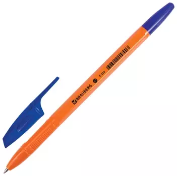 Ручка шариковая BRAUBERG "X-333 Orange", синяя, корпус оранжевый, узел 0,7 мм, линия письма 0,35 мм