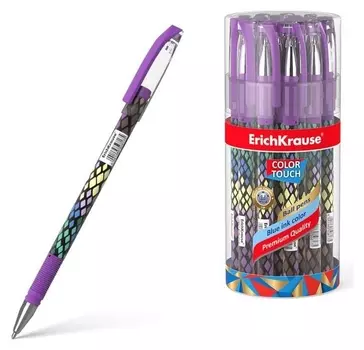 Ручка шариковая Erichkrause Colortouch Purple Python, узел 0.7мм, чернила/синие 50743