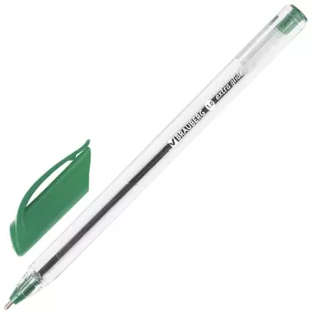 Ручка шариковая масляная Brauberg "Extra Glide", зеленая, трехгранная, узел 1 мм, линия письма 0,5 мм, 142137