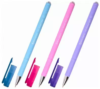 Ручка шариковая масляная Brauberg "Fruity Pastel", синяя, Soft-touch, узел 0,7 мм, линия письма 0,35 мм, 142958, Obp322
